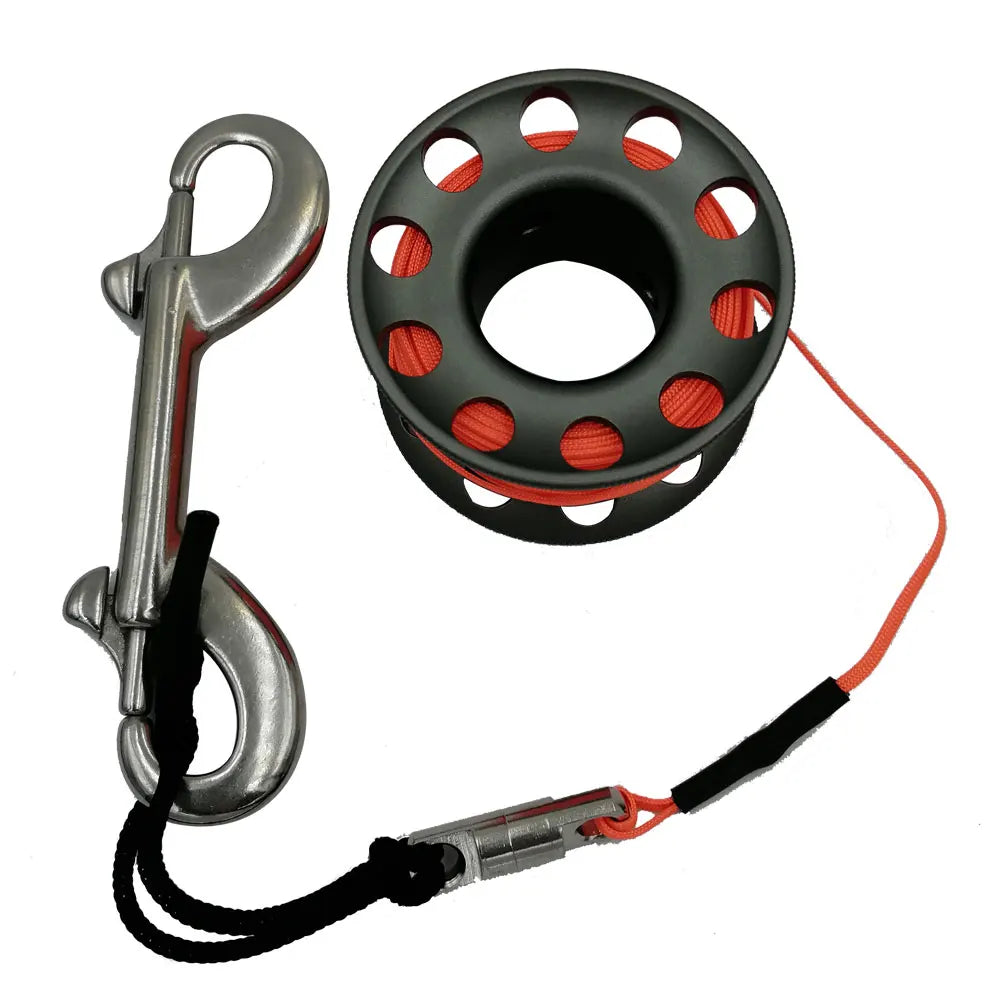 Mini Scuba Diving Spool Finger Reel Bolt Snap Hook