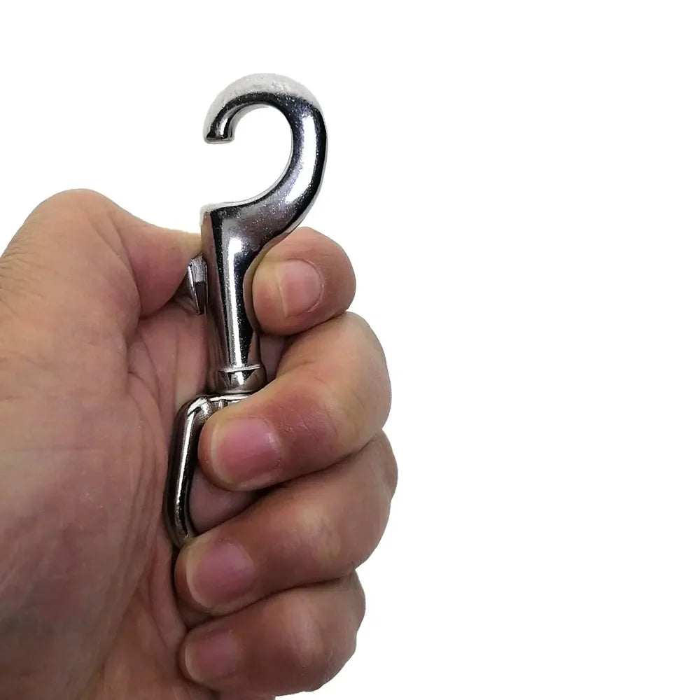 316 Stainless Steel Eye Bolt Snap Hook Rotating Single Spring Buckle For Scuba Diving Marine Boat