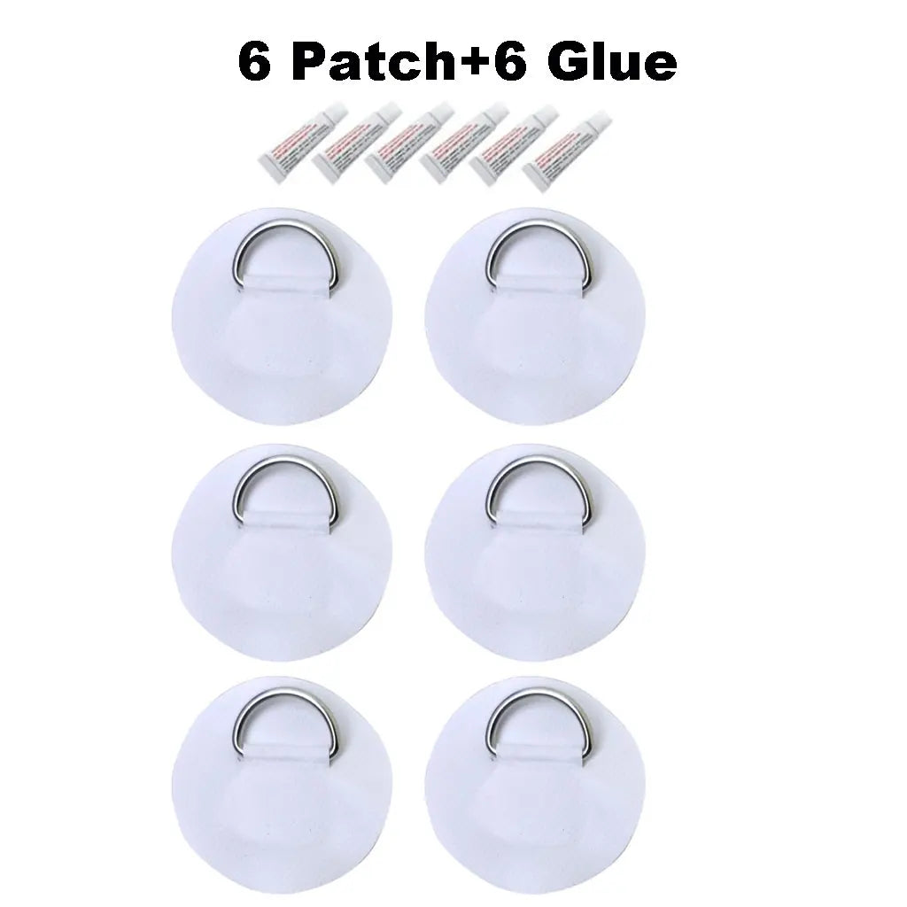 6.5CM D-Ring Patch for Inflatable Boat Kayak Dinghy SUP D-Ring PVC Patch Stand-Up Paddleboard Canoe Rafting Rope Ring Patch