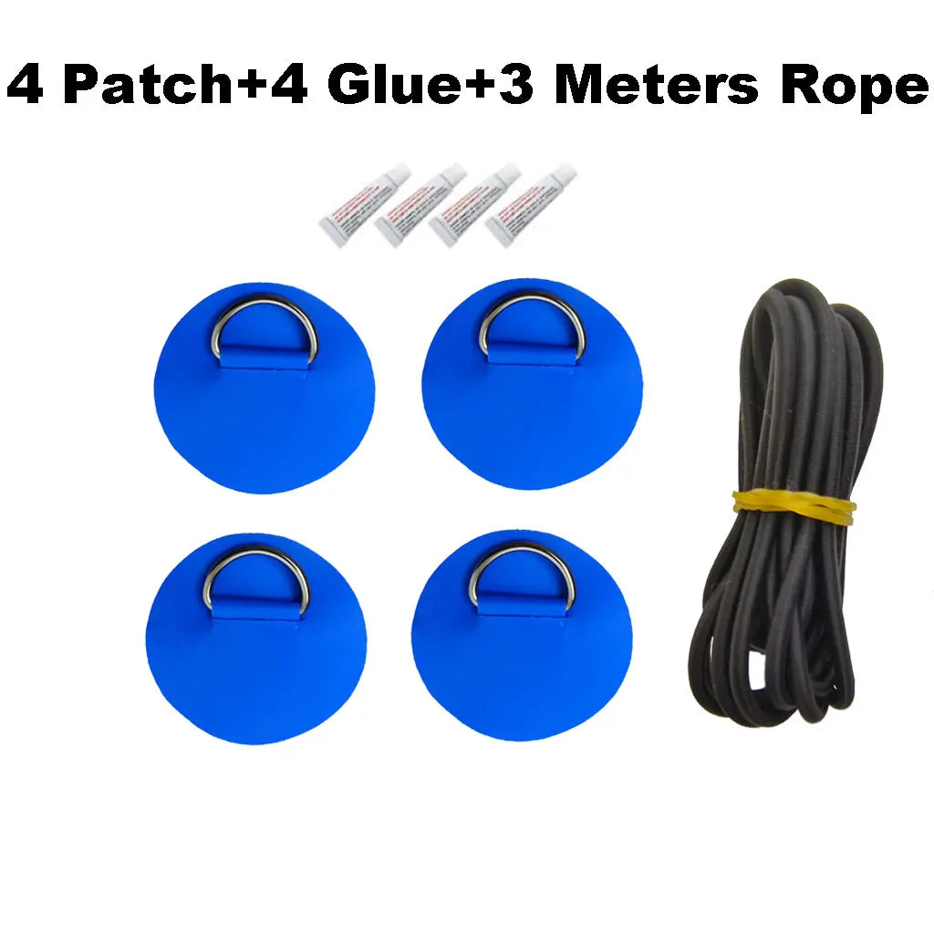 6.5CM D-Ring Patch for Inflatable Boat Kayak Dinghy SUP D-Ring PVC Patch Stand-Up Paddleboard Canoe Rafting Rope Ring Patch