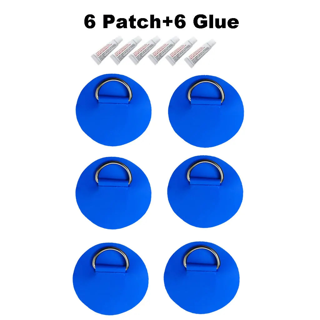 6.5CM D-Ring Patch for Inflatable Boat Kayak Dinghy SUP D-Ring PVC Patch Stand-Up Paddleboard Canoe Rafting Rope Ring Patch