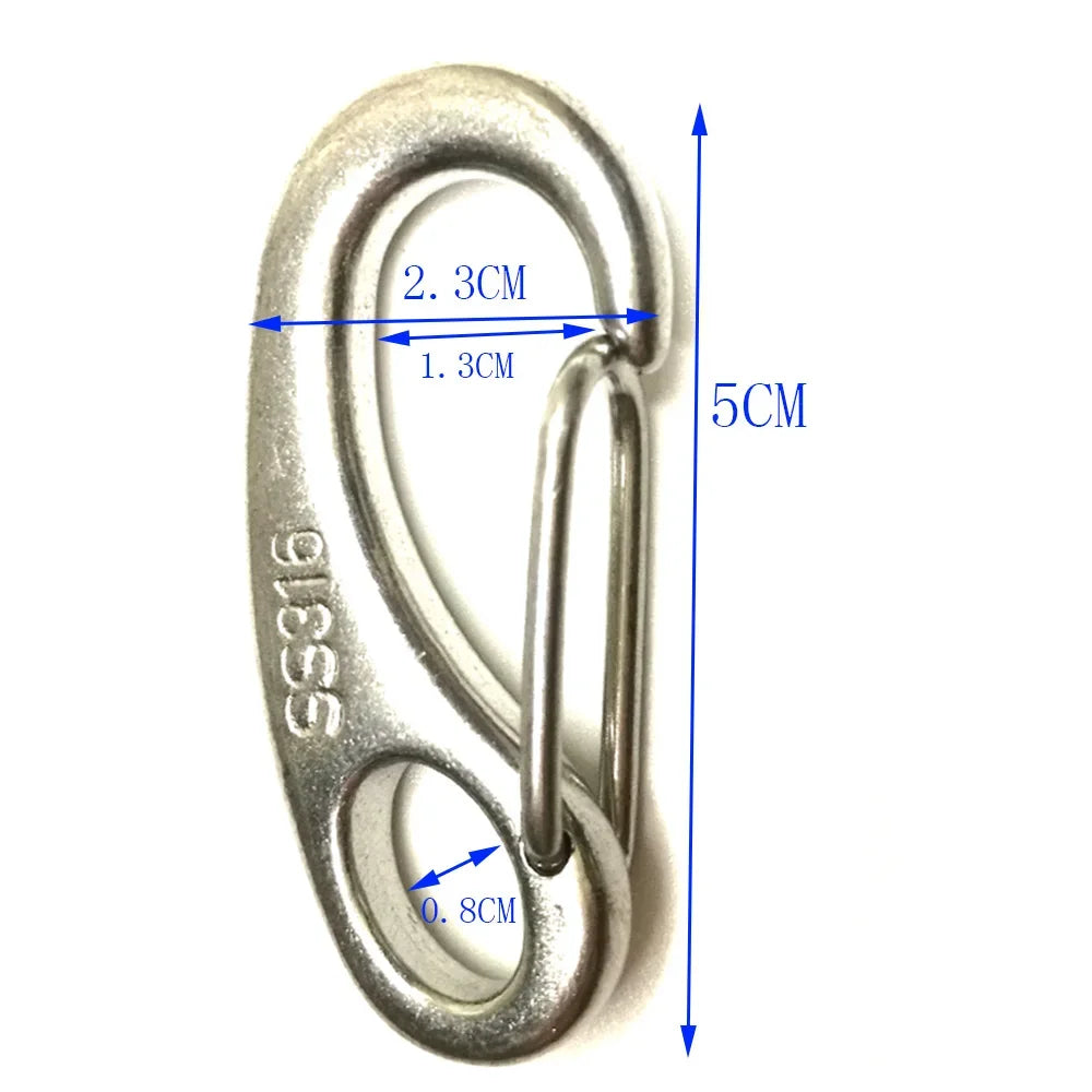 Diving gear hook 316 Stainless Steel Marine Grade Carabiner Snap Spring Egg