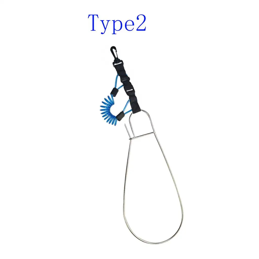 Super Large  Fish Stringer Clip  Steel Core Lanyard Spearfishing Kayak Fishing Scuba Diving Fish Lock Buckle