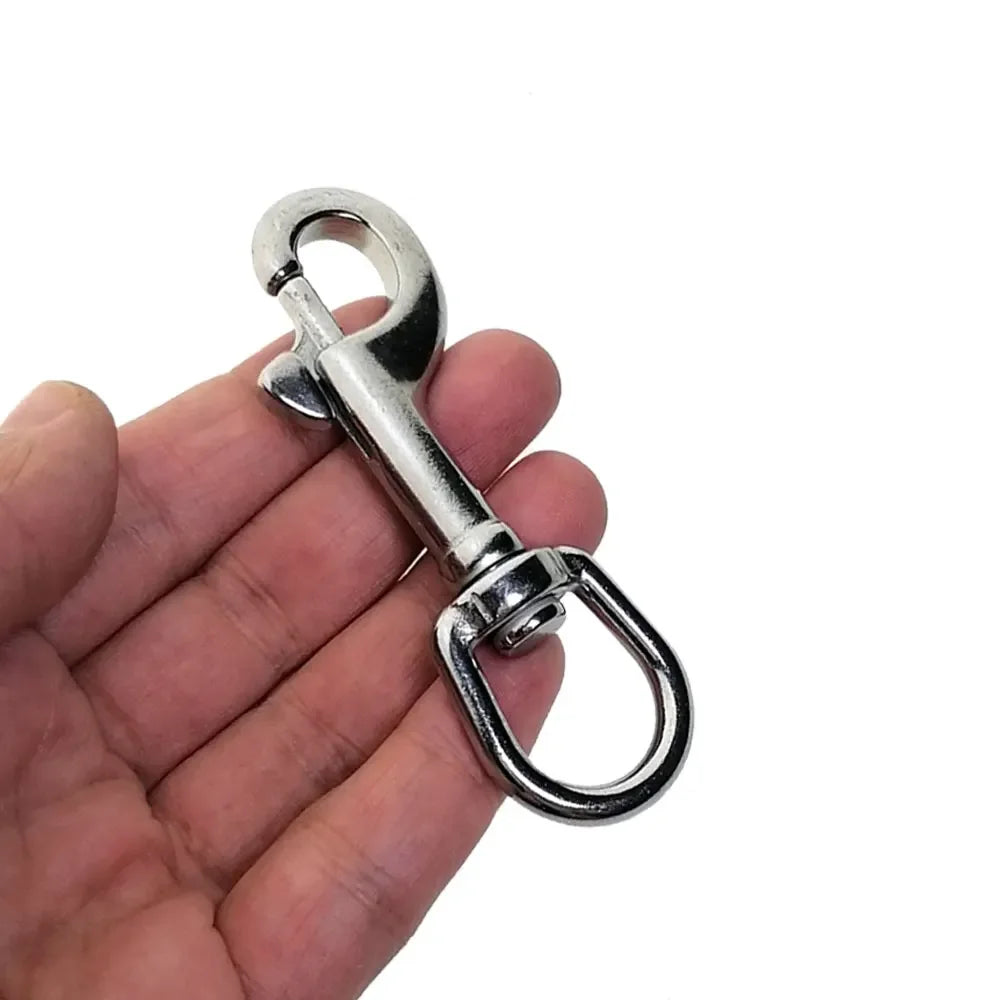 316 Stainless Steel Eye Bolt Snap Hook Rotating Single Spring Buckle For Scuba Diving Marine Boat