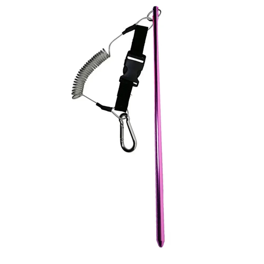 Scuba Diving Pointer Rod Stick Tank Banger Diving Shaker Noise Maker Coil Lanyard Strap with Bolt Snap Clip