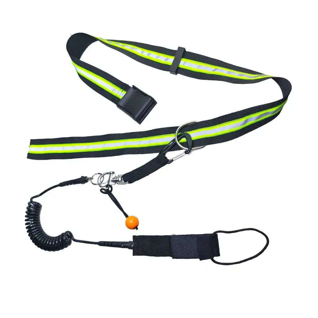 SUP High Visible Quick Release Safety Belt with Coiled Leash Paddle Board White Water QR Belt