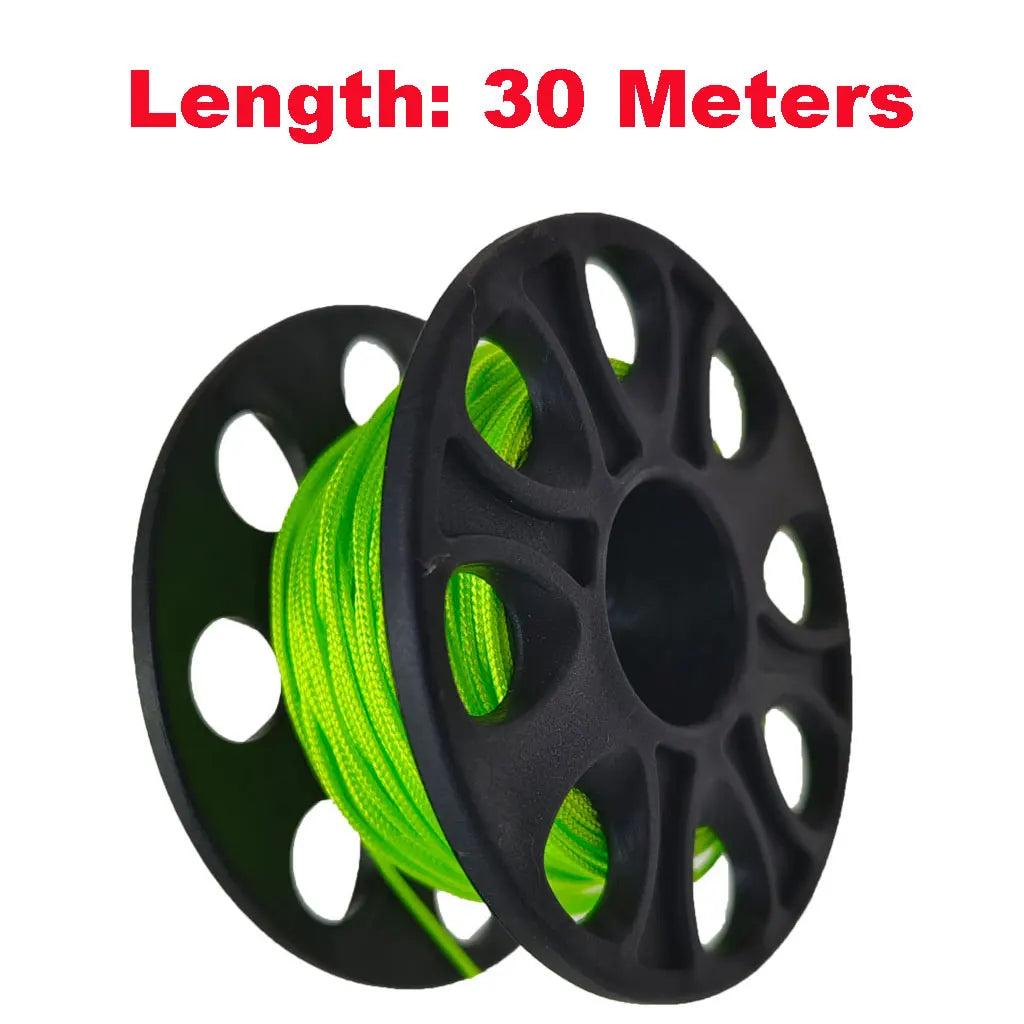 15M/30M Scuba Diving Spool Finger Reel Cave Tech Wreck Diving Snorkeling Rescue Equipment No Double Hook