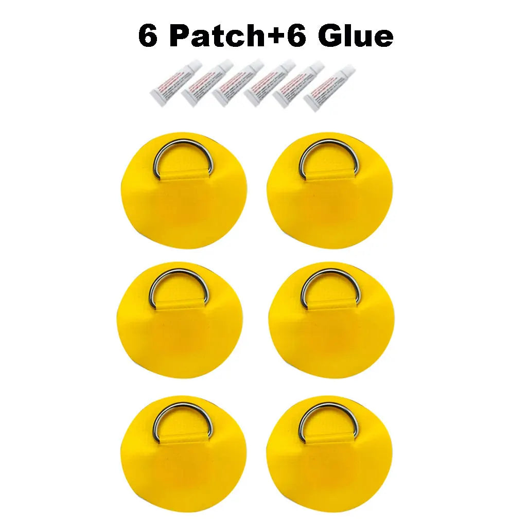 6.5CM D-Ring Patch for Inflatable Boat Kayak Dinghy SUP D-Ring PVC Patch Stand-Up Paddleboard Canoe Rafting Rope Ring Patch