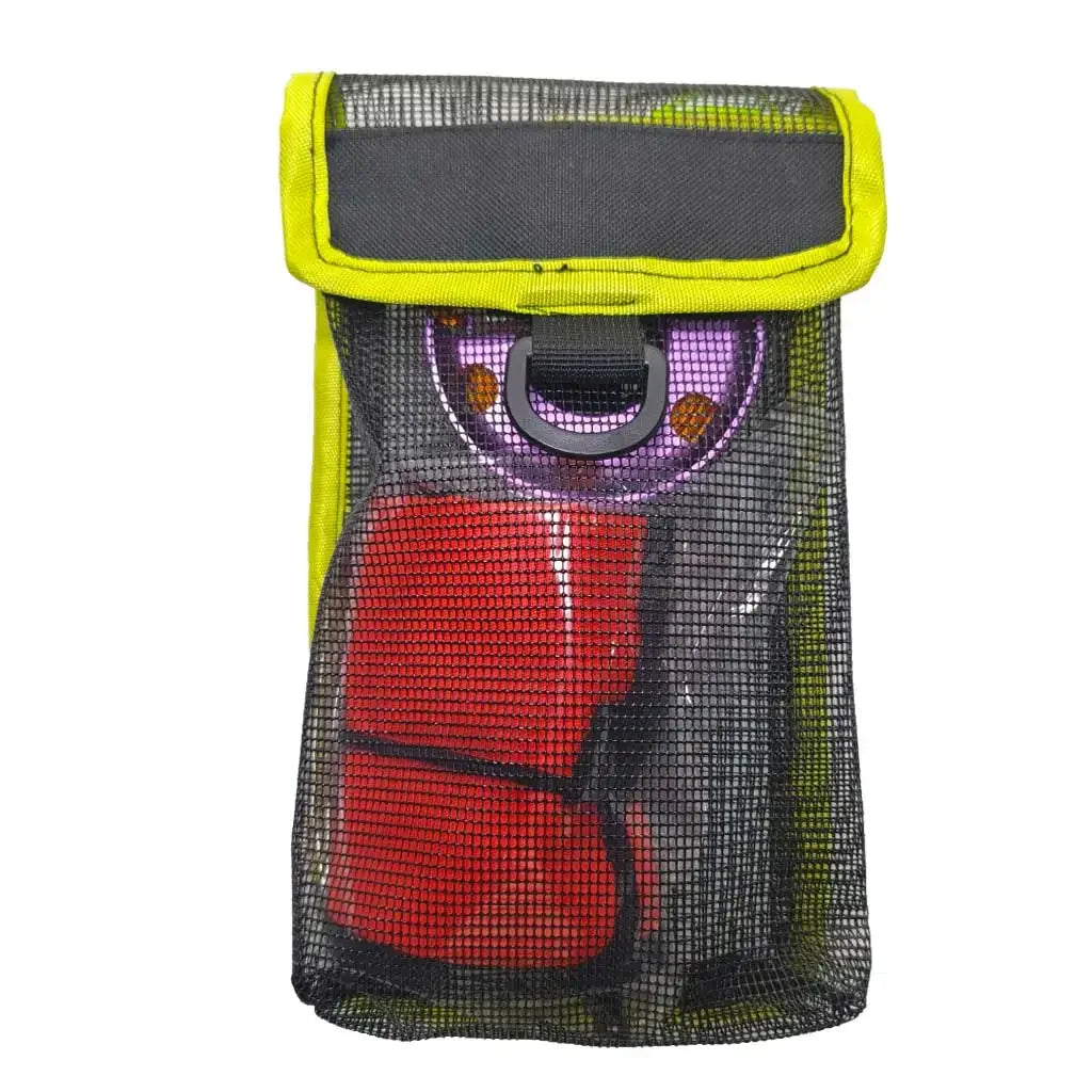 Scuba Diving SMB Storage Bag Tech Cave Diving Signal Tub Reel Snap Sausage Buoy Diver Safety Marker Buoy Mesh Carry Pouch