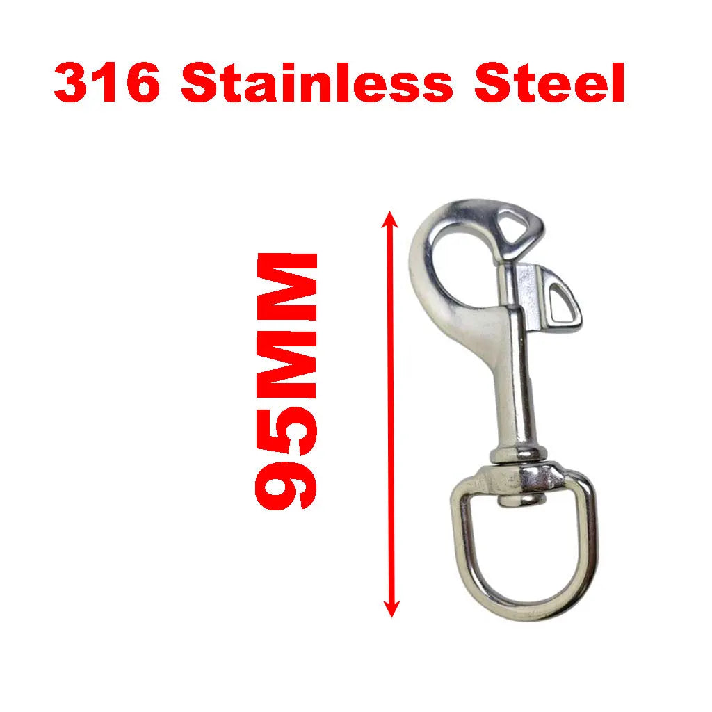 316 Stainless Steel Swivel Eye Butterfly SNAP Bolt Snap Quick Lock Diving Hook BCD Scuba Diving Accessoriess