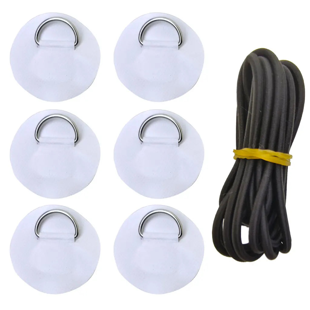 6.5CM D-Ring Patch for Inflatable Boat Kayak Dinghy SUP D-Ring PVC Patch Stand-Up Paddleboard Canoe Rafting Rope Ring Patch