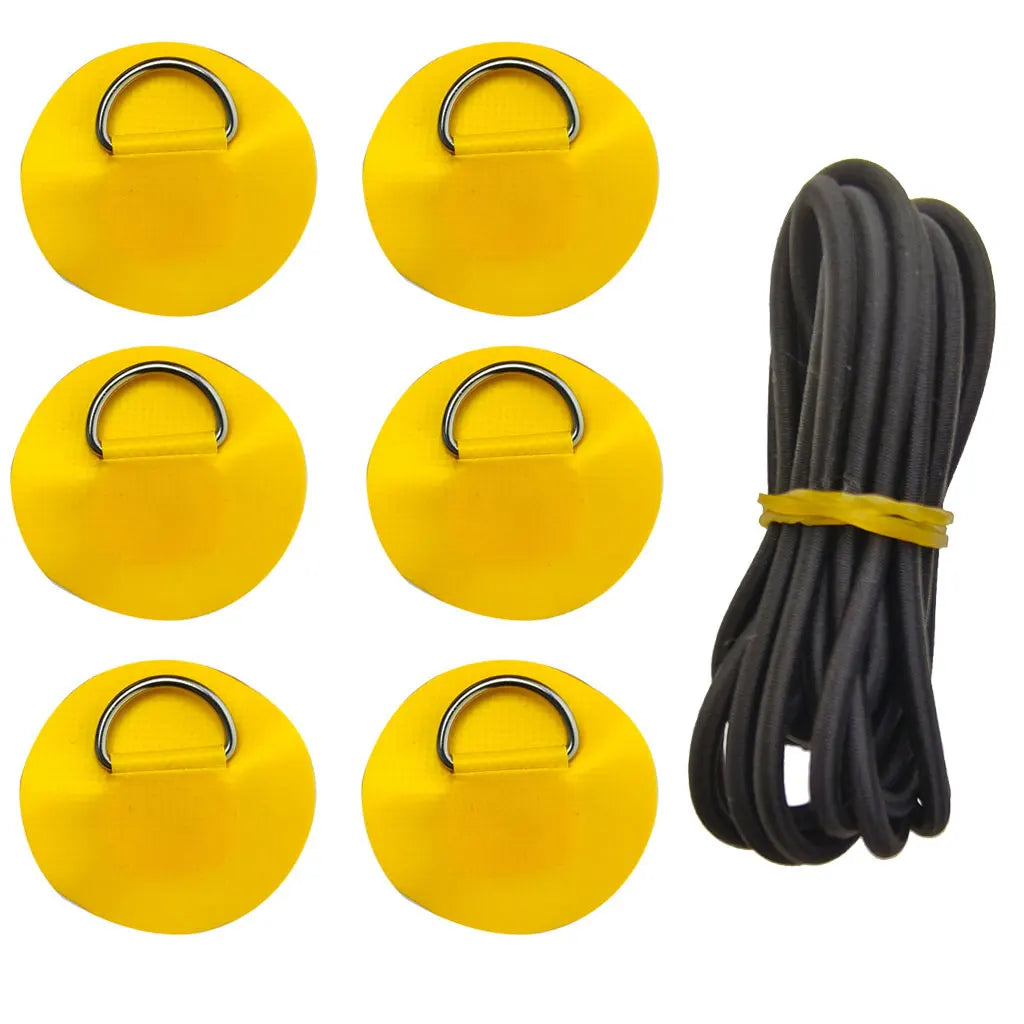 6.5CM D-Ring Patch for Inflatable Boat Kayak Dinghy SUP D-Ring PVC Patch Stand-Up Paddleboard Canoe Rafting Rope Ring Patch
