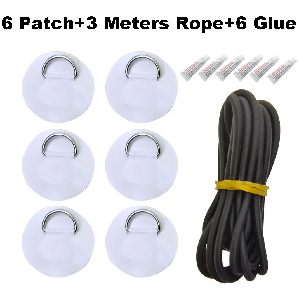 6.5CM D-Ring Patch for Inflatable Boat Kayak Dinghy SUP D-Ring PVC Patch Stand-Up Paddleboard Canoe Rafting Rope Ring Patch