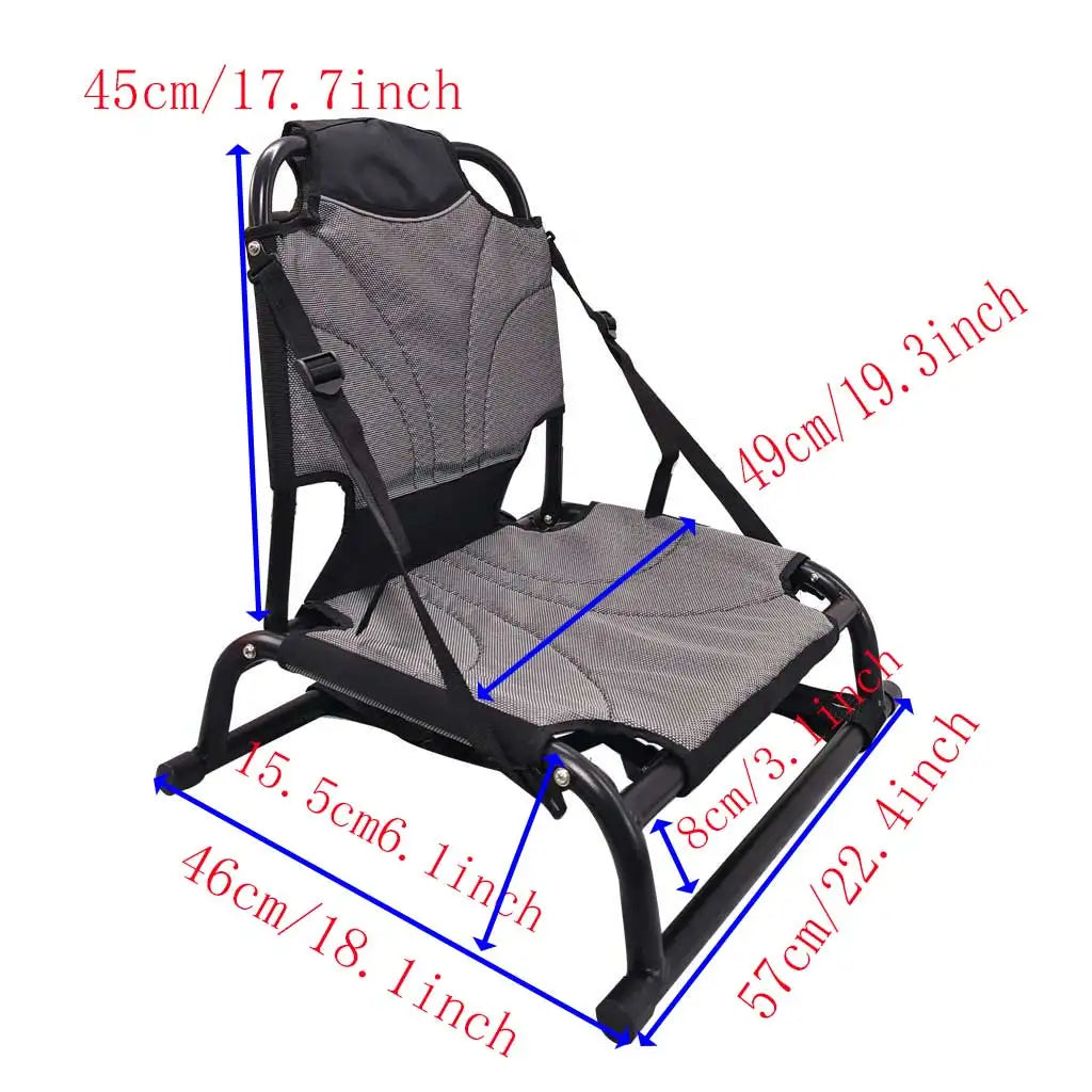 Aluminium Canoe Kayak Sit On Top Chair Seat Backrest Seat Inflatable Boat Lightweight Foldable Chair with Back Support