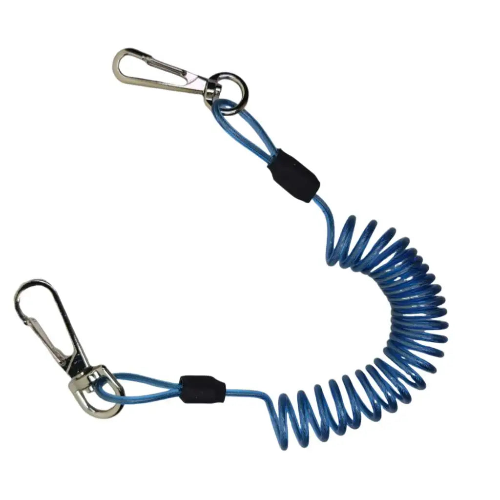 1.6Meters Fishing Retention Rope Stretch Wire Core Fishing Lanyard with Carabiner Boating Retractable Safty Spring Coil Rope
