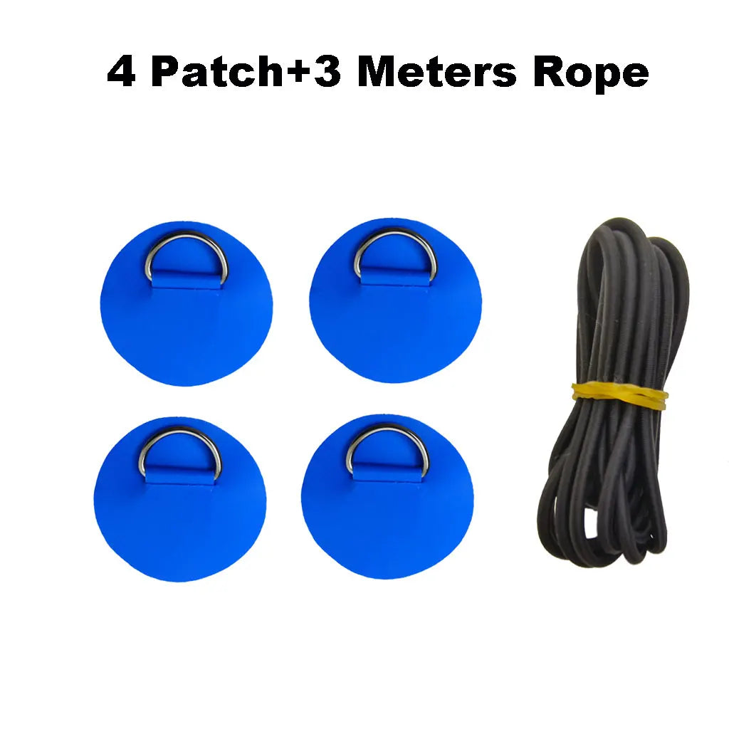 6.5CM D-Ring Patch for Inflatable Boat Kayak Dinghy SUP D-Ring PVC Patch Stand-Up Paddleboard Canoe Rafting Rope Ring Patch