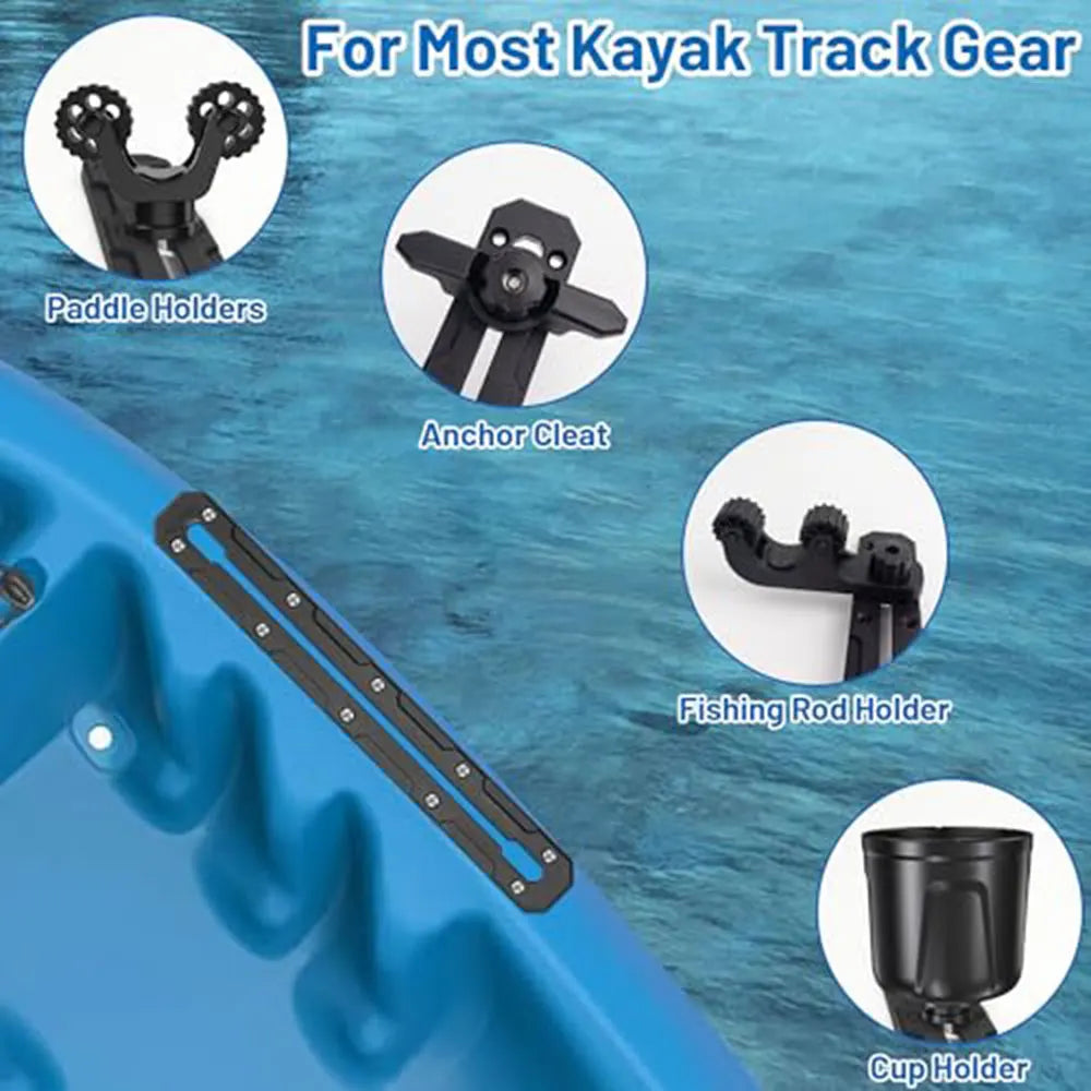 Kayak Track Base Low Profile Kayak Gear Rail Mount Track with Smooth Surfaces for Canoe Kayak Power Boat Tractor