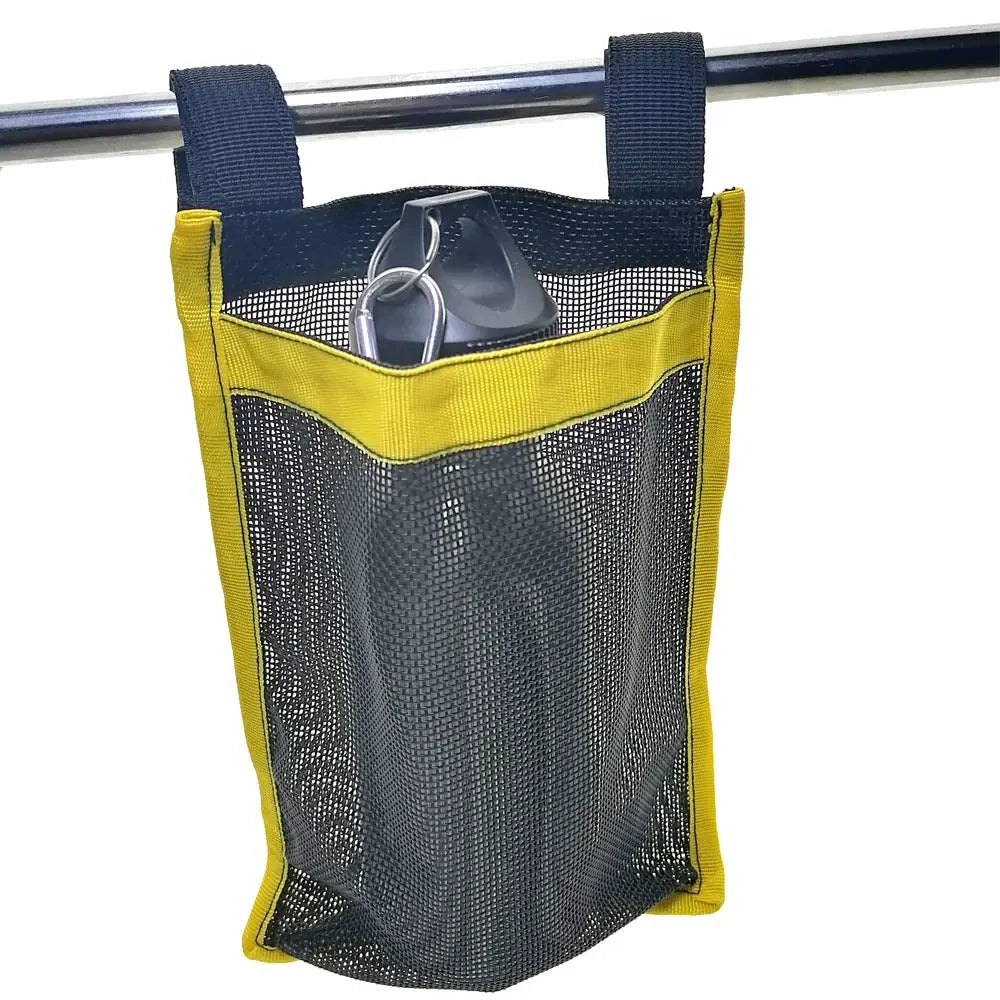 Dock Marine Boat Fishing Handrail Mesh Bag Camping Seat Rail Watercup Bag Swimming Beach Chair Rail Storage Bag