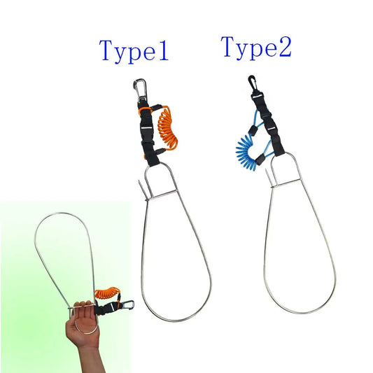 Super Large  Fish Stringer Clip  Steel Core Lanyard Spearfishing Kayak Fishing Scuba Diving Fish Lock Buckle