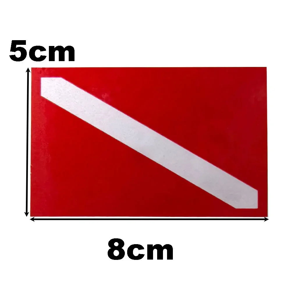 5PC Scuba Diver Flag Sticker Diver Down Flag Decal Weatherproof UV Resistant Vinyl Diving Sticker for Tanks Cars Laptops Bottles