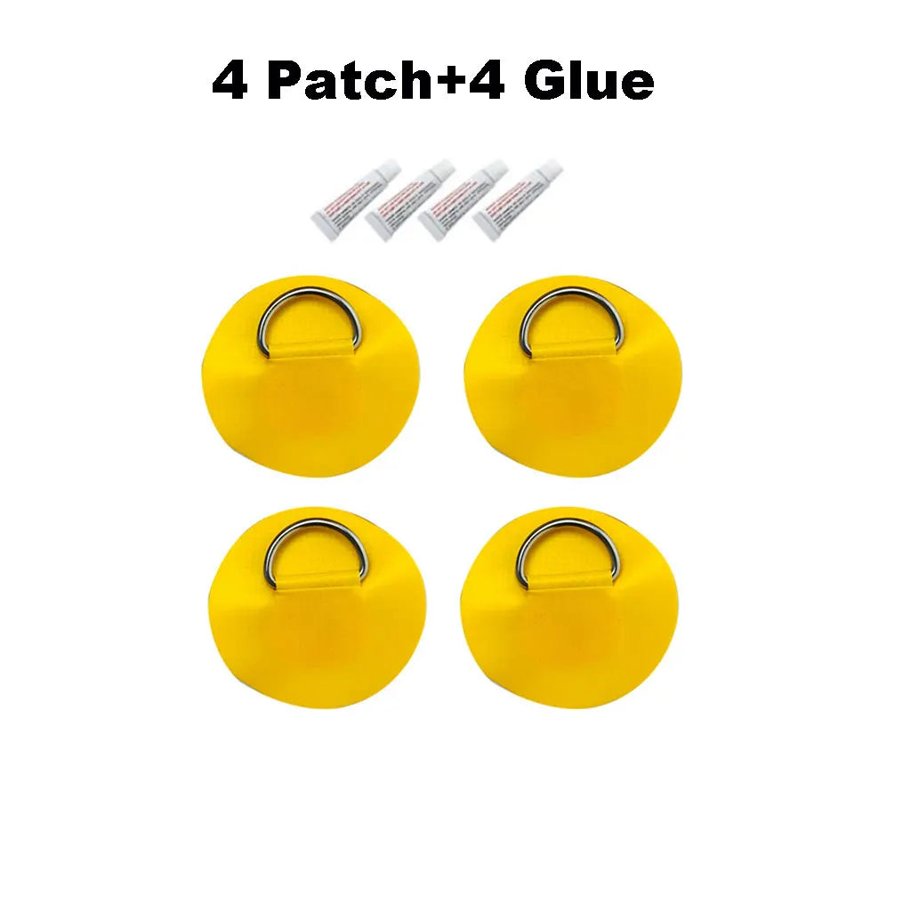 6.5CM D-Ring Patch for Inflatable Boat Kayak Dinghy SUP D-Ring PVC Patch Stand-Up Paddleboard Canoe Rafting Rope Ring Patch