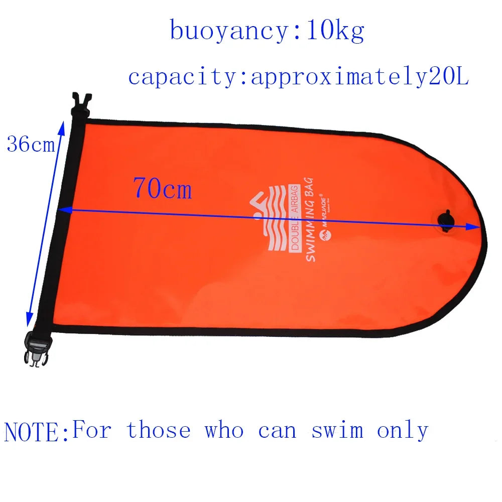 20L Inflatable Open Swimming Buoy Tow Float Dry Bag