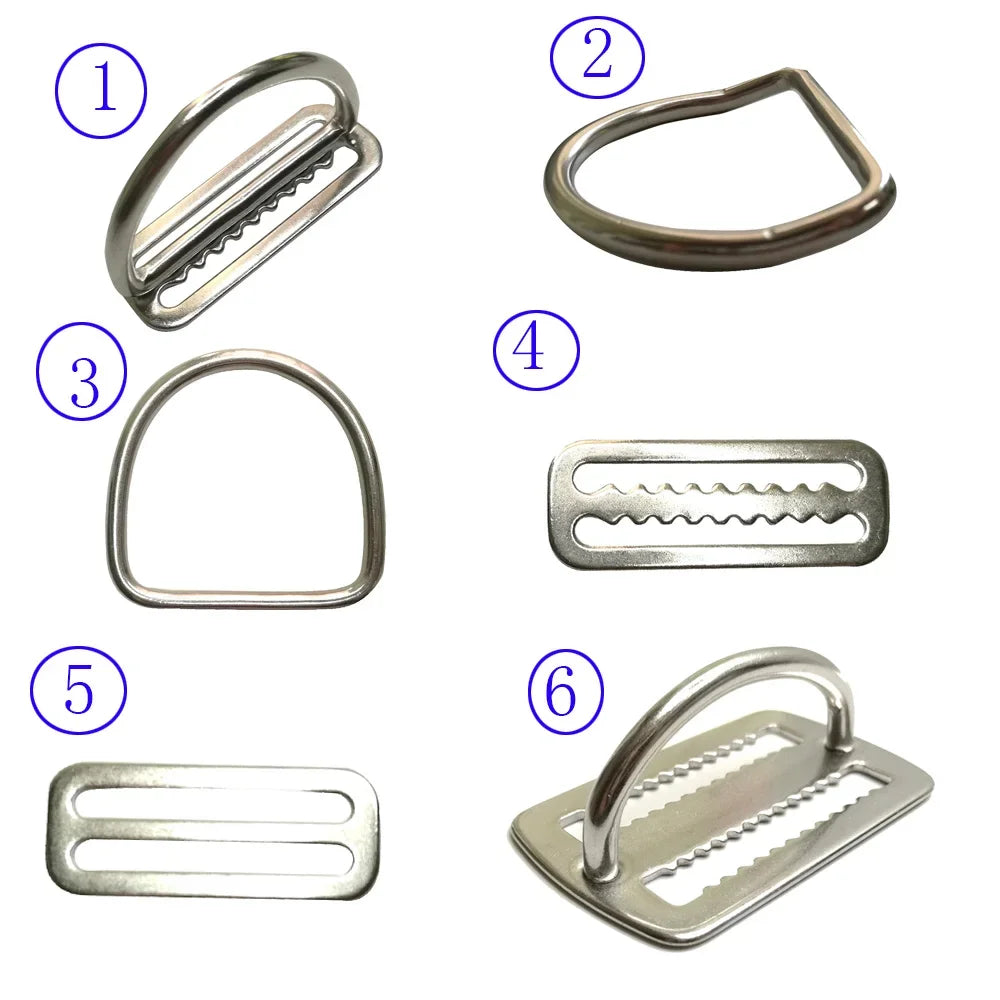 2" Stainless Steel Scuba Diving Weight Belt Slide Keeper D Ring