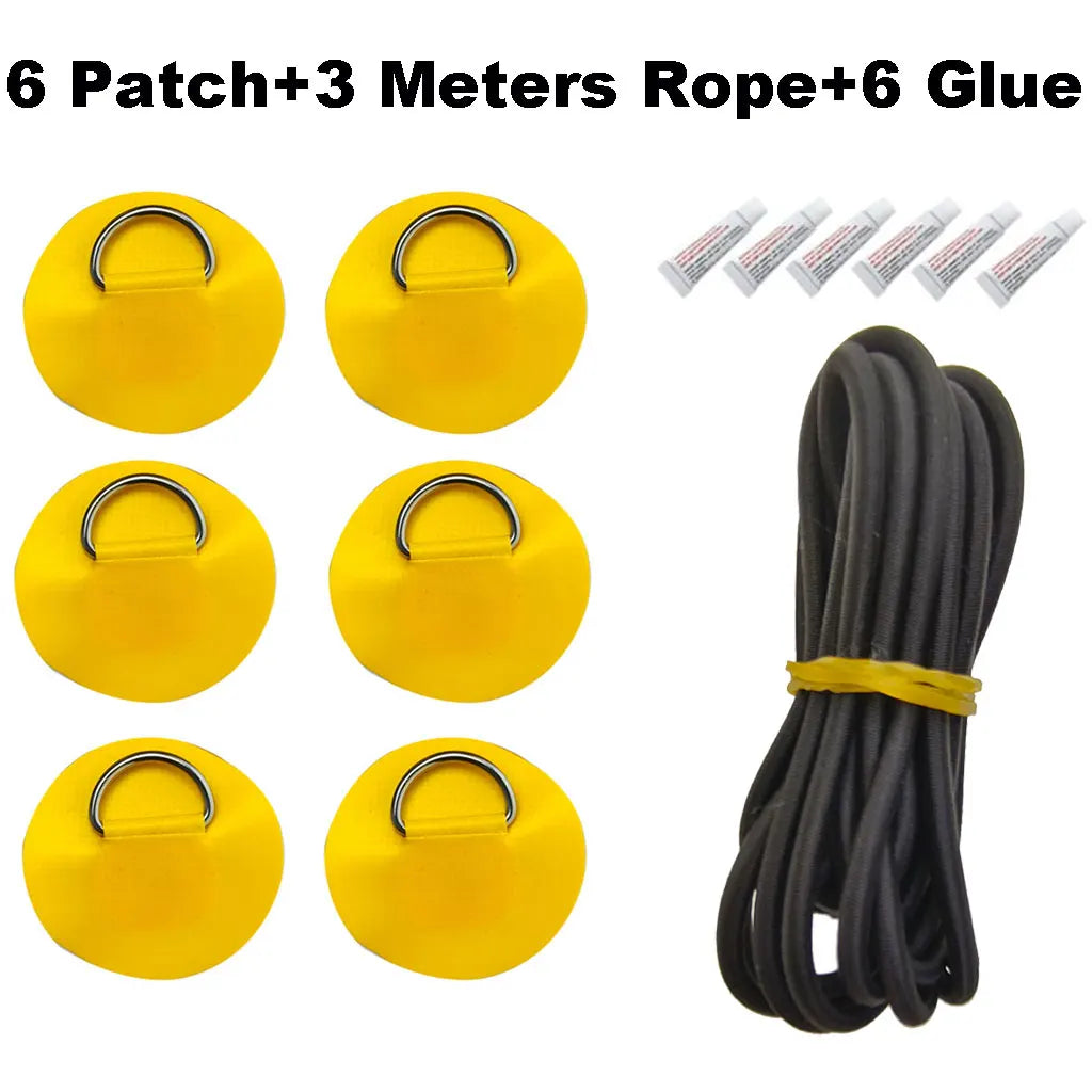 6.5CM D-Ring Patch for Inflatable Boat Kayak Dinghy SUP D-Ring PVC Patch Stand-Up Paddleboard Canoe Rafting Rope Ring Patch