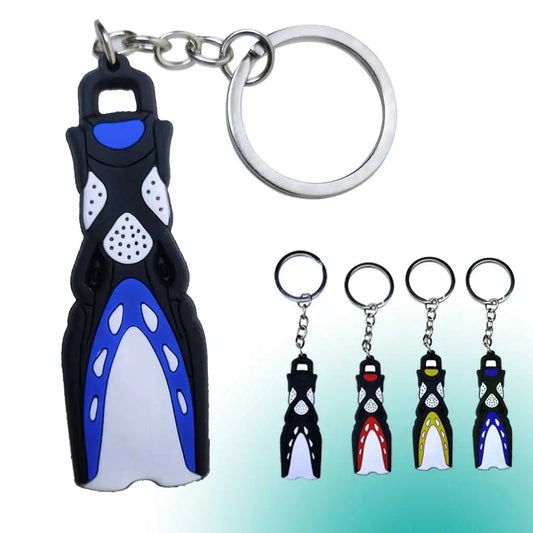 Mini Fins Keychain Scuba Flipper Key Chain Dive Key Ring Holder Keyring Pendant Ornaments OW AOW Keepsake Gift Zipper Handle