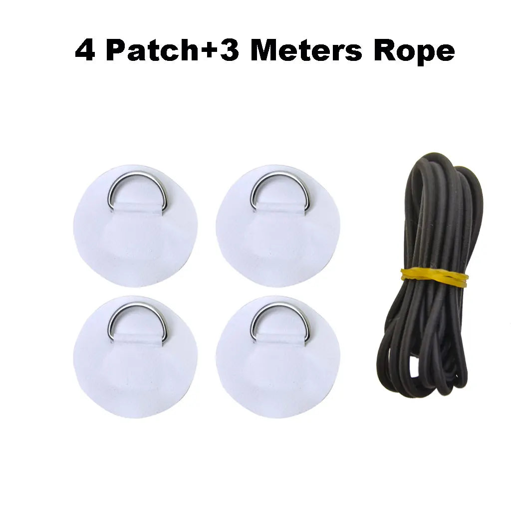 6.5CM D-Ring Patch for Inflatable Boat Kayak Dinghy SUP D-Ring PVC Patch Stand-Up Paddleboard Canoe Rafting Rope Ring Patch