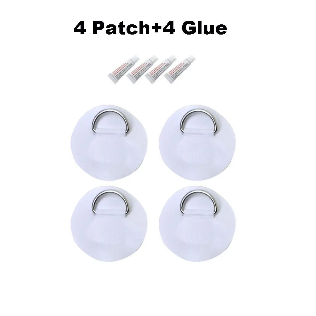 6.5CM D-Ring Patch for Inflatable Boat Kayak Dinghy SUP D-Ring PVC Patch Stand-Up Paddleboard Canoe Rafting Rope Ring Patch