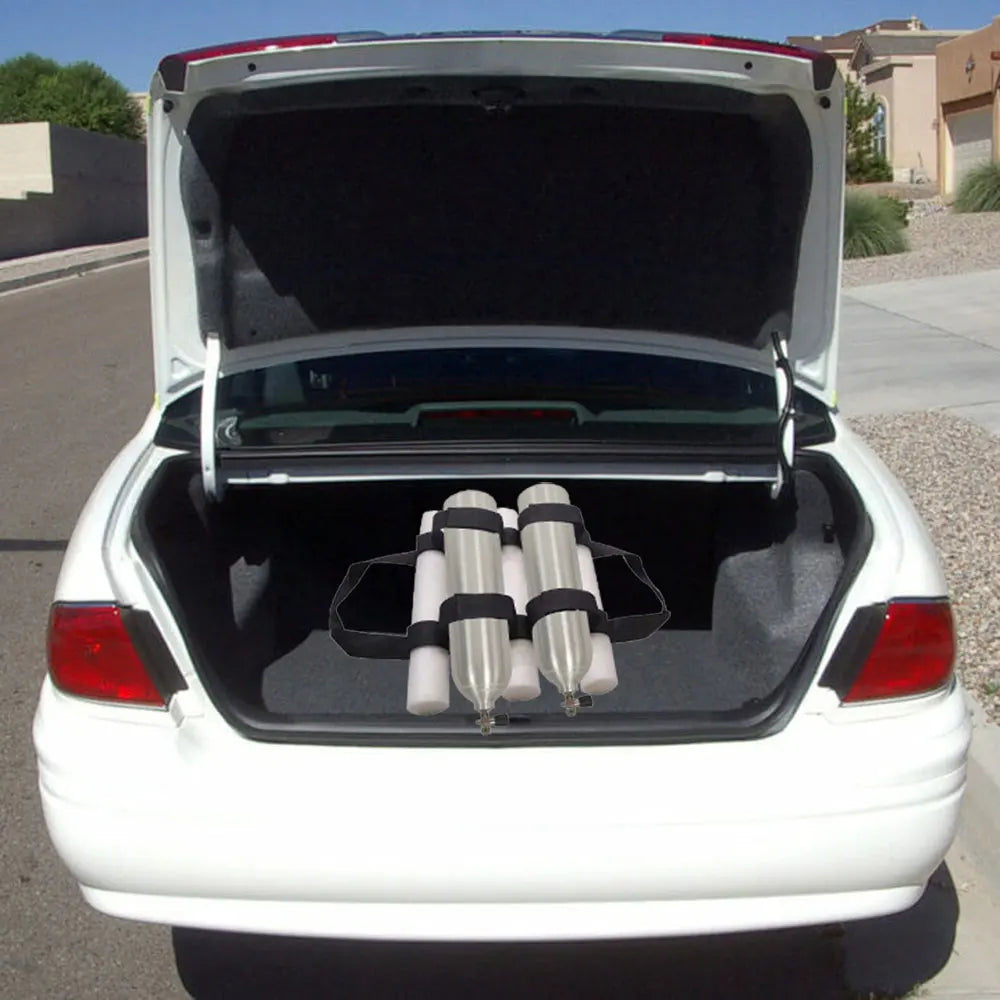 Scuba Diving Tank Rack Holder Keeper for Car Trunk Dive Gear Cylinder 2 Tanks UVA Flex Foam Collapsible Tank Anti-bump Rack