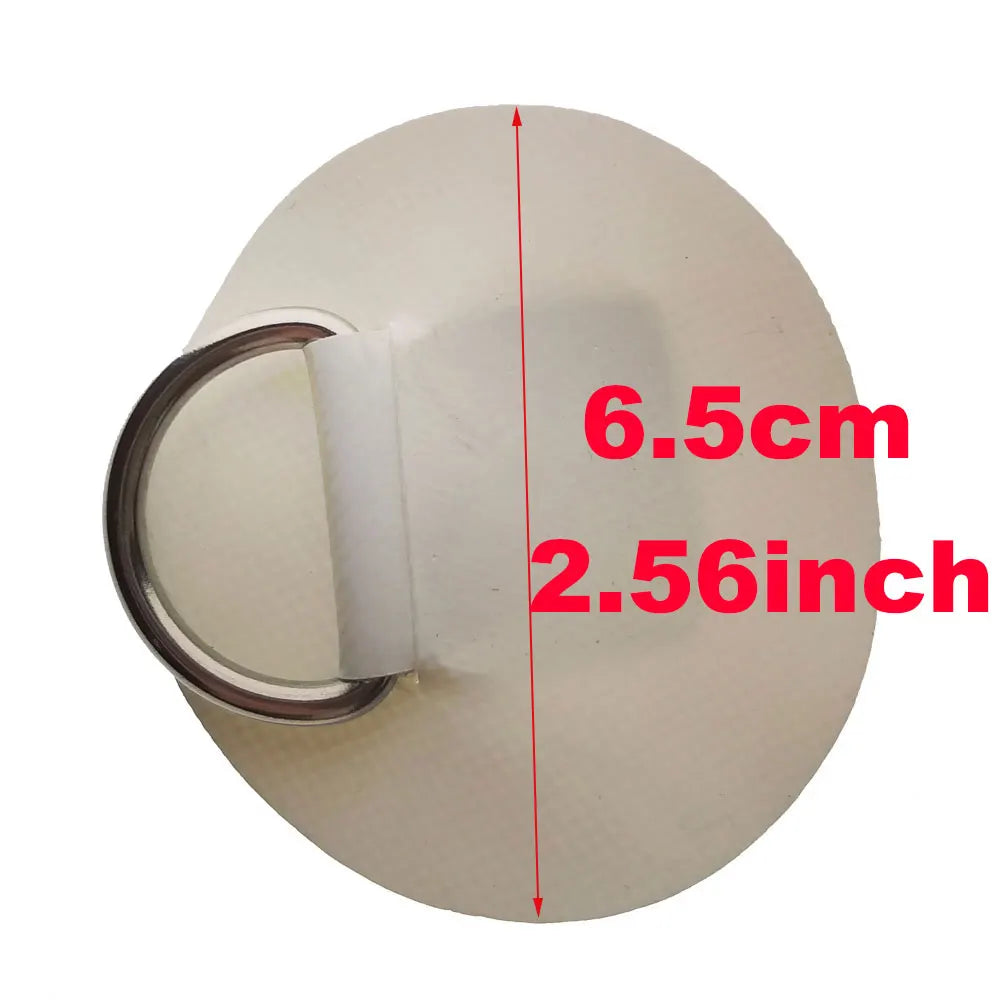 Diameter 6.5cm PVC Round Pad Patch with Stainless Steel D Ring for Surfboard Inflatable Boat Raft Dinghy Kayak