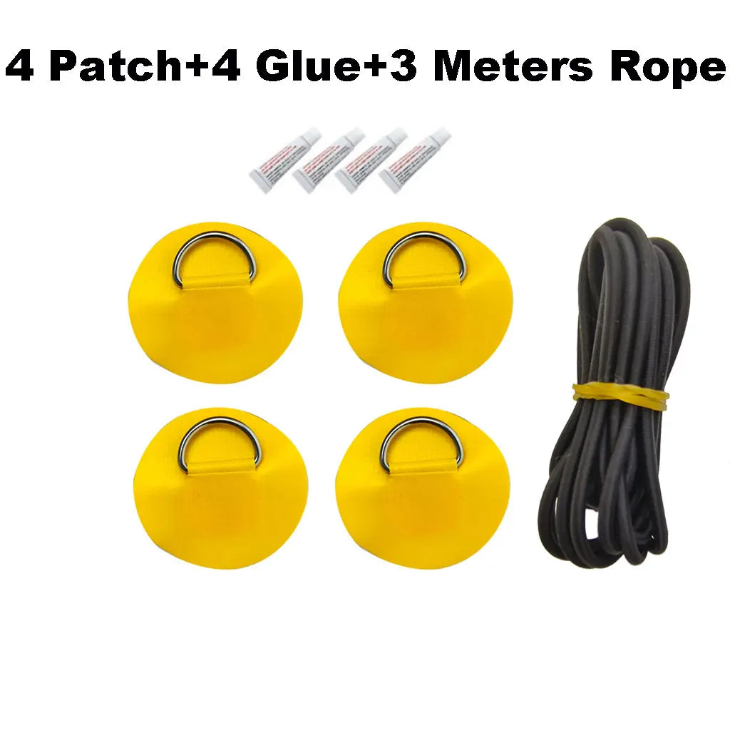 6.5CM D-Ring Patch for Inflatable Boat Kayak Dinghy SUP D-Ring PVC Patch Stand-Up Paddleboard Canoe Rafting Rope Ring Patch
