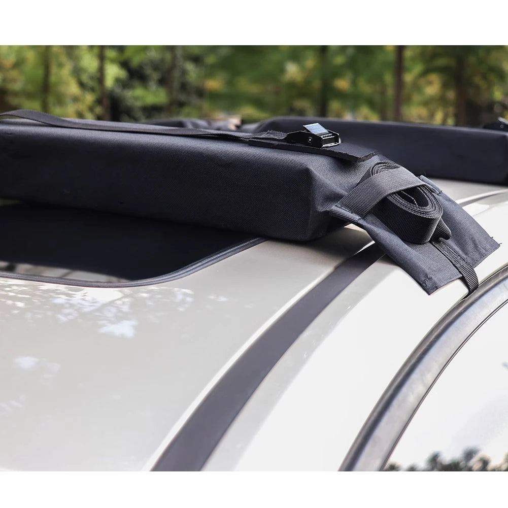 Universal Padded Soft Car Roof Rack Cross Bars Space Saving Protection Luggage Rack For Cars Top Luggage Carrier Rails Load 75kg