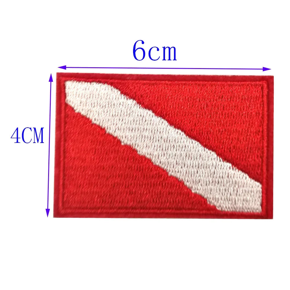 Scuba Diving Flag Patch Backpack Badge
