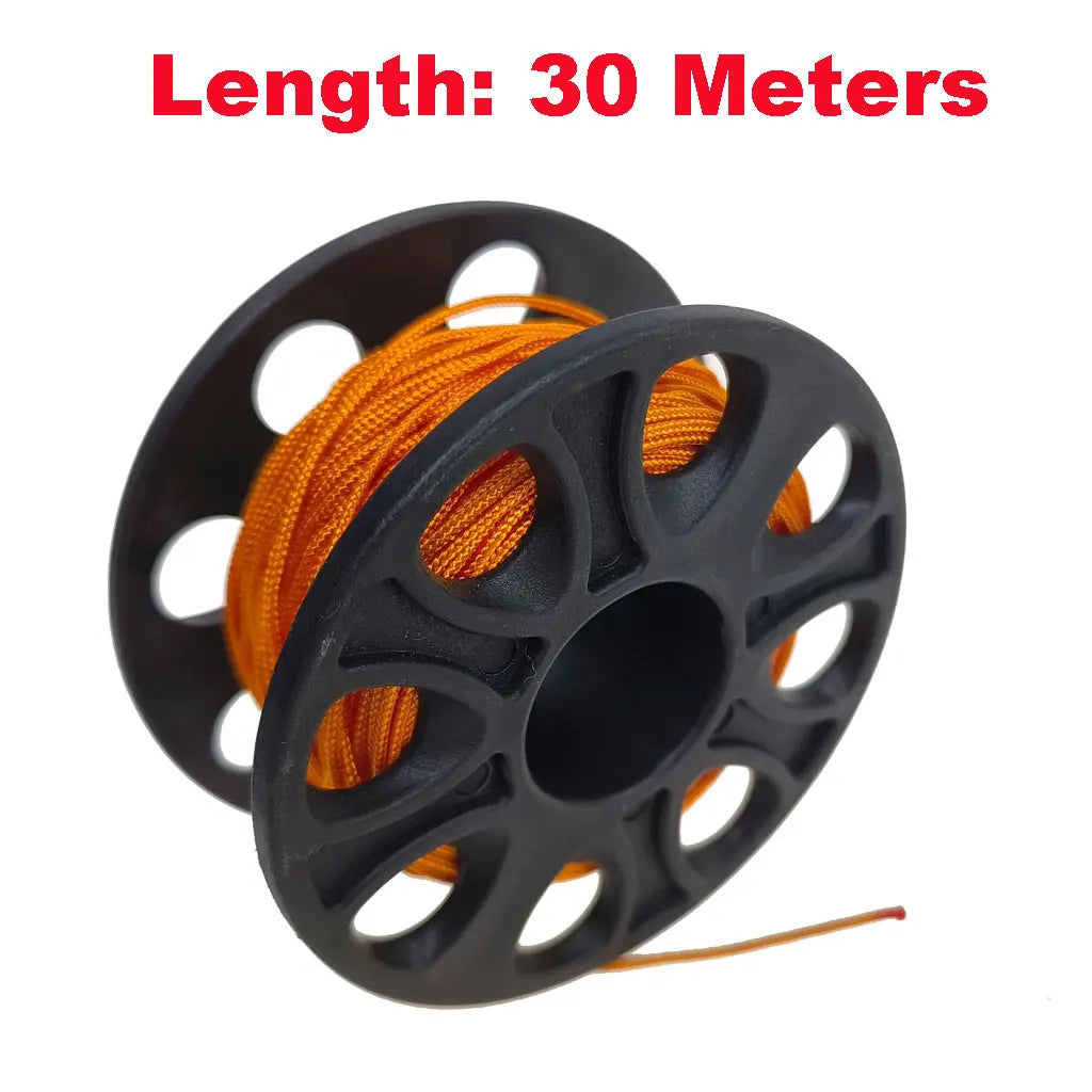 15M/30M Scuba Diving Spool Finger Reel Cave Tech Wreck Diving Snorkeling Rescue Equipment No Double Hook