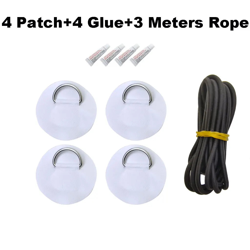 6.5CM D-Ring Patch for Inflatable Boat Kayak Dinghy SUP D-Ring PVC Patch Stand-Up Paddleboard Canoe Rafting Rope Ring Patch