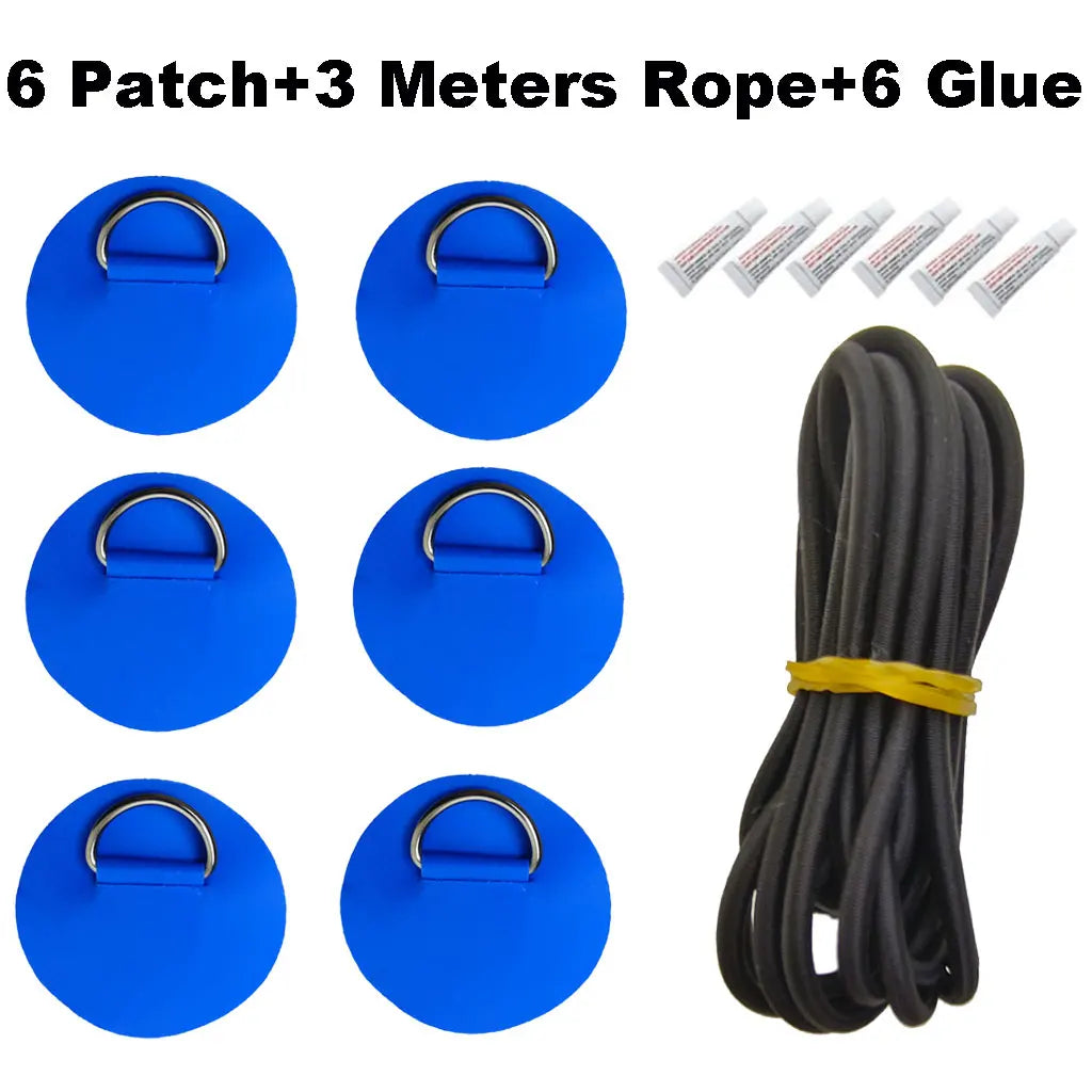 6.5CM D-Ring Patch for Inflatable Boat Kayak Dinghy SUP D-Ring PVC Patch Stand-Up Paddleboard Canoe Rafting Rope Ring Patch