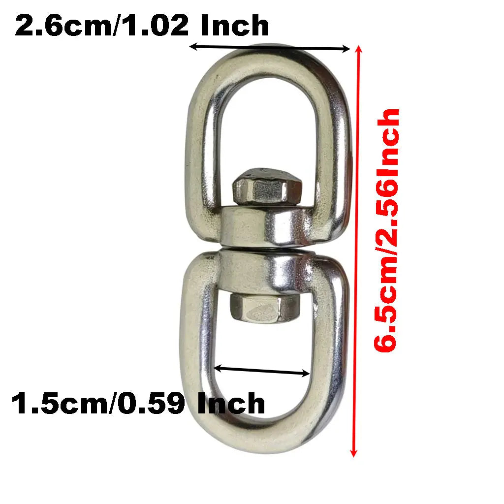 6mm 316 Stainless Steel Boat Anchor Swivel Eye-Eye Double Ended Swivel Eye Hook M6 Swivel Shackle Ring Connector