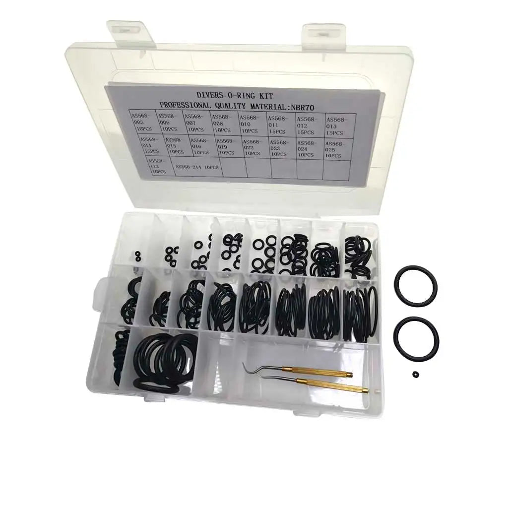 200PC Scuba Diving O-Ring Kit Dive Gear Service O-ring kit Cylinder DIN Yoke Low High Pressure Port SPG O-ring