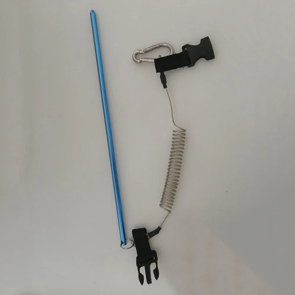 Scuba Diving Pointer Rod Stick Tank Banger Diving Shaker Noise Maker Coil Lanyard Strap with Bolt Snap Clip