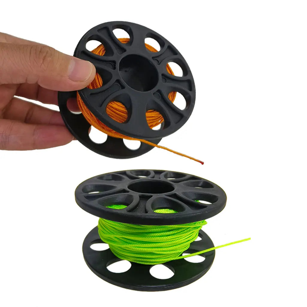 15M/30M Scuba Diving Spool Finger Reel Cave Tech Wreck Diving Snorkeling Rescue Equipment No Double Hook