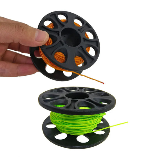 15M/30M Scuba Diving Spool Finger Reel Cave Tech Wreck Diving Snorkeling Rescue Equipment No Double Hook