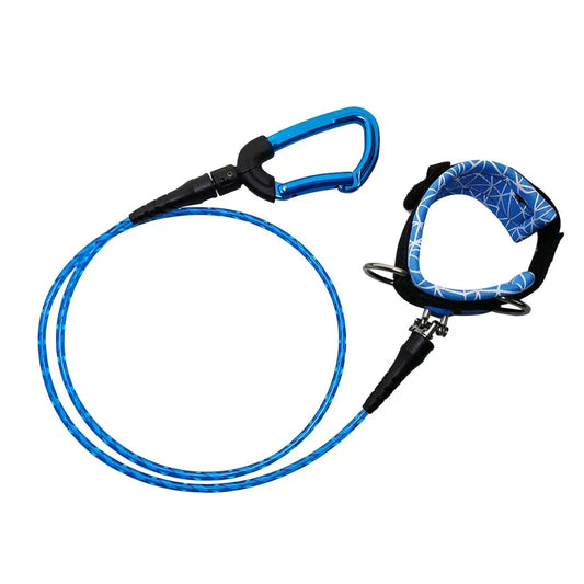 Diving Safety Lanyard Rope Durable Freediving Lanyard Leash Cable with Wristband Carabiner for Underwater Sports