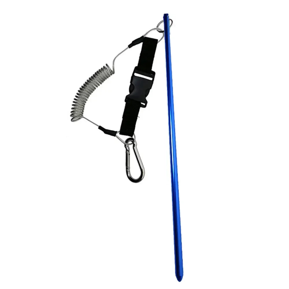 Scuba Diving Pointer Rod Stick Tank Banger Diving Shaker Noise Maker Coil Lanyard Strap with Bolt Snap Clip