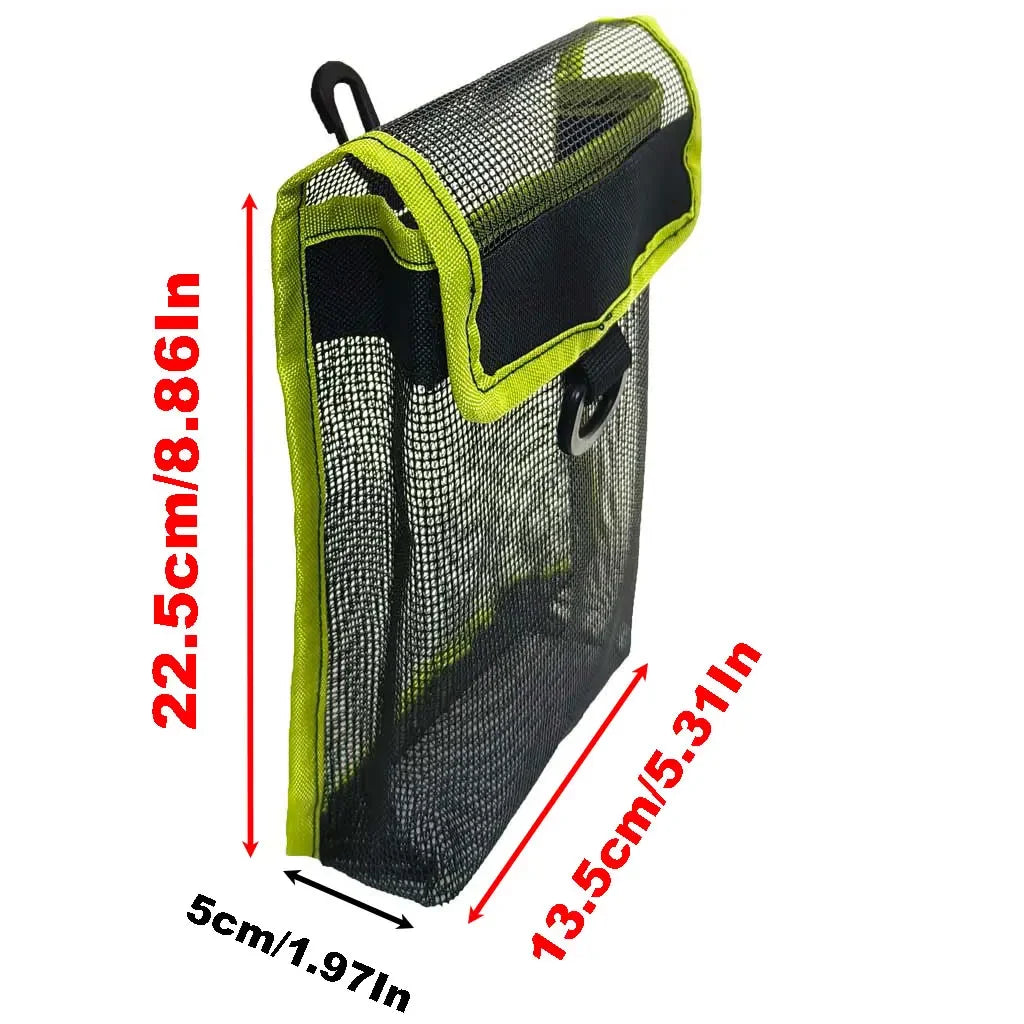 Scuba Diving SMB Storage Bag Tech Cave Diving Signal Tub Reel Snap Sausage Buoy Diver Safety Marker Buoy Mesh Carry Pouch