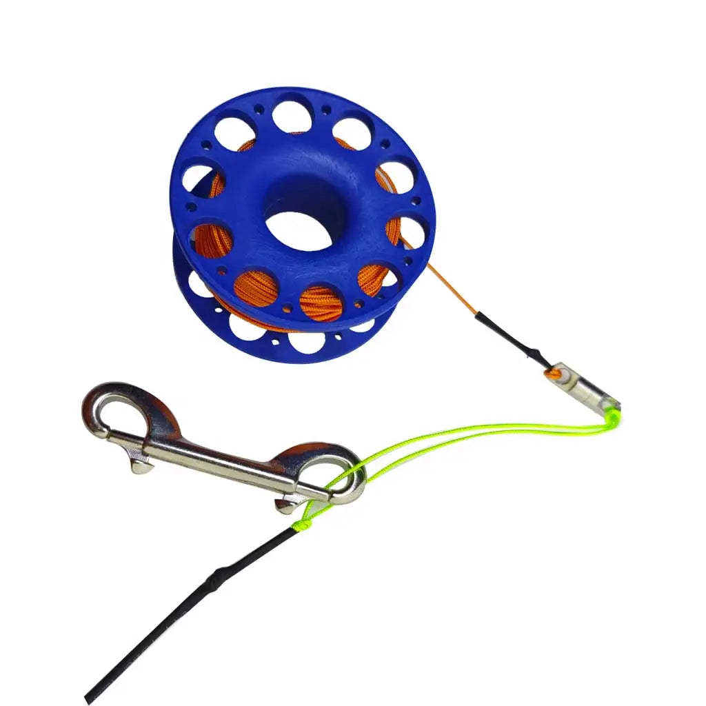 30M Scuba Diving Spool Finger Reel with Stainless Steel double ended hook Tech Snorkeling Equipment Cave Wreck Guide Line Reel