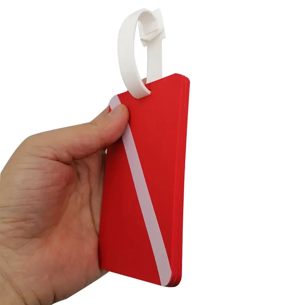 Scuba Diving Silicone Luggage Tag Travel Baggage Diver Suitcase Name Card Labels with Loop Address Tag