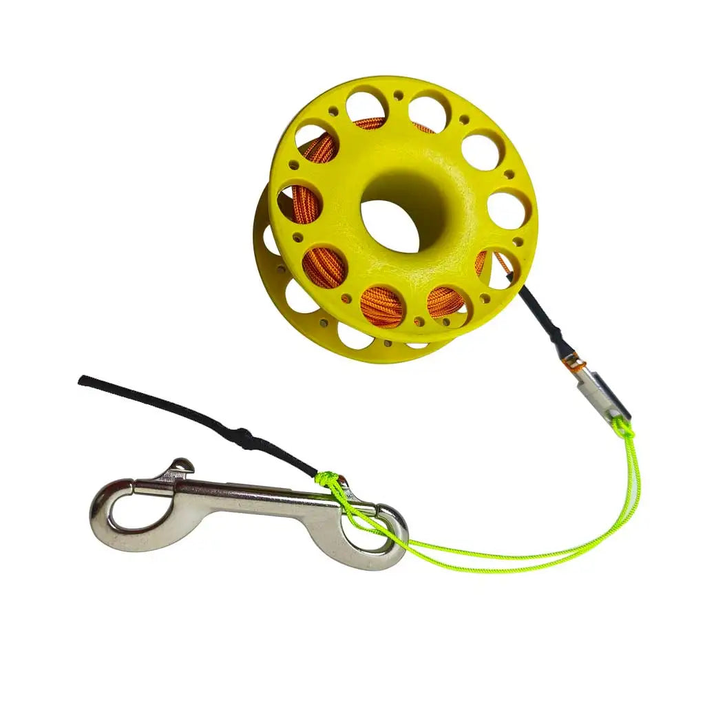 30M Scuba Diving Spool Finger Reel with Stainless Steel double ended hook Tech Snorkeling Equipment Cave Wreck Guide Line Reel